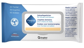 Plaqtiv+ Dental Wipes Vanille стоматологічні серветки для собак та котів з ванілью 64 шт (арт 8885)
