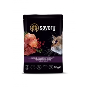 Savory Lamb&Cranberry влажный корм для стерилизованных кошек, ягненок с клюквой в соусе 85 г (арт 20093)