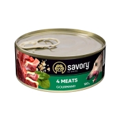 Savory Dog Gourmand 4 Meat влажный корм для собак 4 вида мяса 100 г (арт 30372)