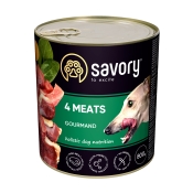 Savory Dog Gourmand 4 Meat влажный корм для собак 4 вида мяса 800 г (арт 30402)