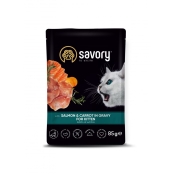 Savory Salmon & Carrot in Gravy влажный корм for Kitten для котят, лосось с морковью в соусе 85 г (арт 20079)