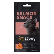 Savory Snack Salmon хрустящие лакомства подушечки для привередливых кошек, с лососем, 60 г (арт 31454)