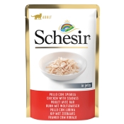 Schesir Cat Chicken&Seabass in Jelly влажный корм для кошек с курицей и морским окунем в желе 85 г (арт 171061)