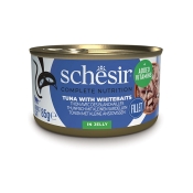 Schesir Cat Tuna&Whitebaits in Jelly влажный корм для кошек с тунцем и мальками в желе 85 г (арт 750037)