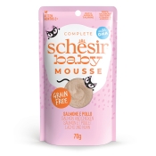 Schesir Kitten Baby Mousse Salmon & Chicken мусс для котят с курицей и лососем 70 г (арт 139146)