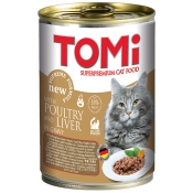 TOMi Cat Poultry & Liver in Gravy влажный корм для котов с птицей и печенкой в желе 400 г (арт 157060)