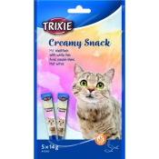 Trixie Creamy Snacks жидкое лакомство для кошек из белой рыбы 5 шт х 14 г (арт 42683)