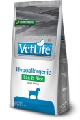 Vet Life Natural Diet Dog Adult Hypoallergenic Egg & Rice сухий корм для дорослих собак при харчовій непереносимості з яйцем та рисом 12 кг (арт 191067)