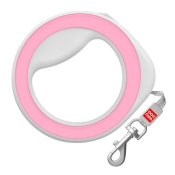 Collar Round Pink повідець-рулетка для собак кругла рожева зі світловідбивною стрічкою розмір XS-M (арт 81277)