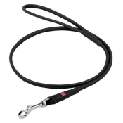 WauDog Soft Black Round повідець для собак шкіряний чорний S (арт 04831)