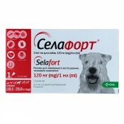 Selafort краплі на холку для собак від бліх, кліщів та гельмінтів від 10,1 до 20 кг (арт 135766)