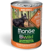 Monge Bwild Dog Adult Mini Anatra вологий корм для собак дрібних порід беззерновий з качкою та кабачками 400 г (арт 70012638)