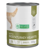 Nature's Protection Adult with Beef and Turkey Hearts вологий корм для собак всіх порід з яловичиною та індичими серцями 800 г (арт KIK45604)