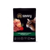 Savory Lamb&Beetroot in Gravy вологий корм для дорослих котів, ягня з буряком у соусі, пауч, 85 г (арт 20123)