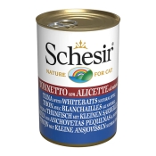 Schesir Cat Tuna&Whitebaits in Cooking Water вологий корм для котів з тунцем та анчоусами у власному соку 140 г (арт 270214)