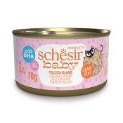 Schesir Baby Kitten Chicken&Tuna вологий корм для кошенят з куркою та тунцем в бульйоні 70 г (арт 111159)