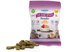Serrano Snacks For Cats Salmon And Tuna ласощі для котів з функцією виведення грудочок шерсті 0.05 кг (арт ЛК-67)