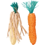 Trixie Set Of Straw Toys іграшки для гризунів з соломи морква і кукурудза 15 см (арт 6192)